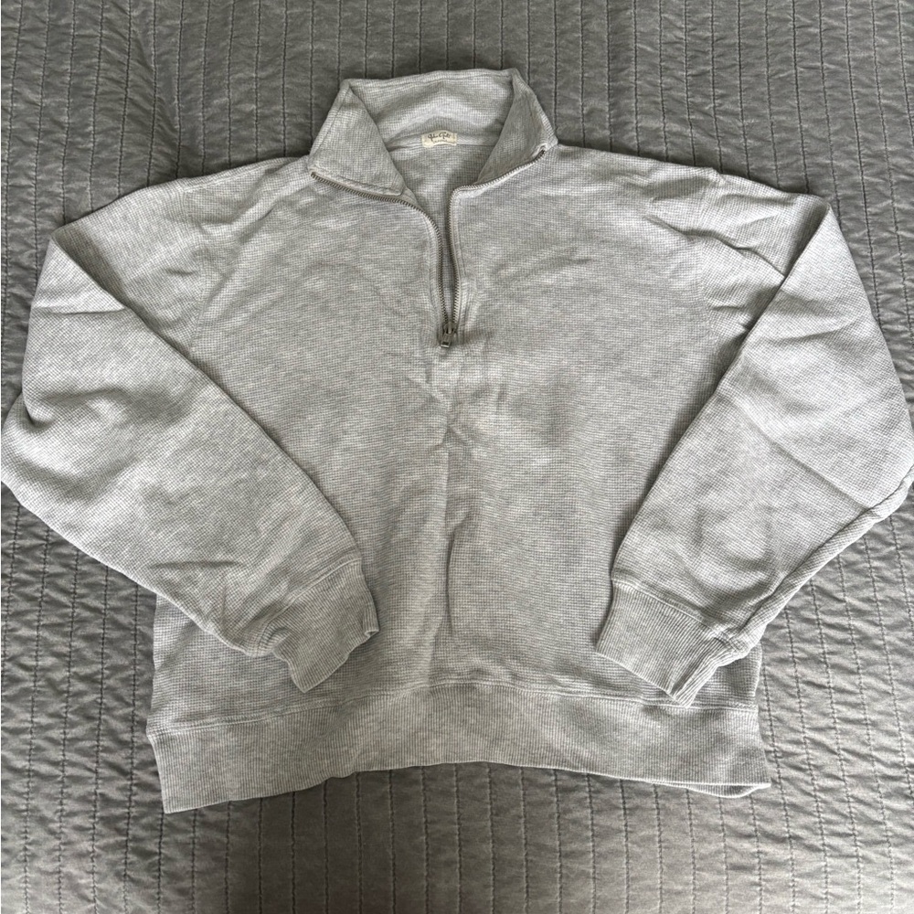 Brandy Melville Gray Zip-Up Sweater